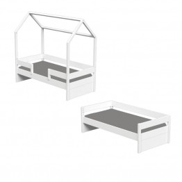 Casakids Kiddy ημίδιπλο Παιδικό Κρεβάτι Montessori 3 σε 1 με Αφαιρούμενη Σκεπή 110cm